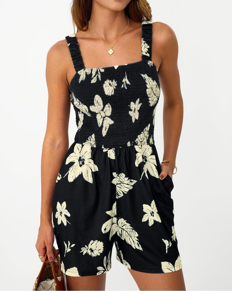 Teagan Pagliaccetto Donna – Romper Floreale con Scollo Quadrato e Vestibilità Morbida