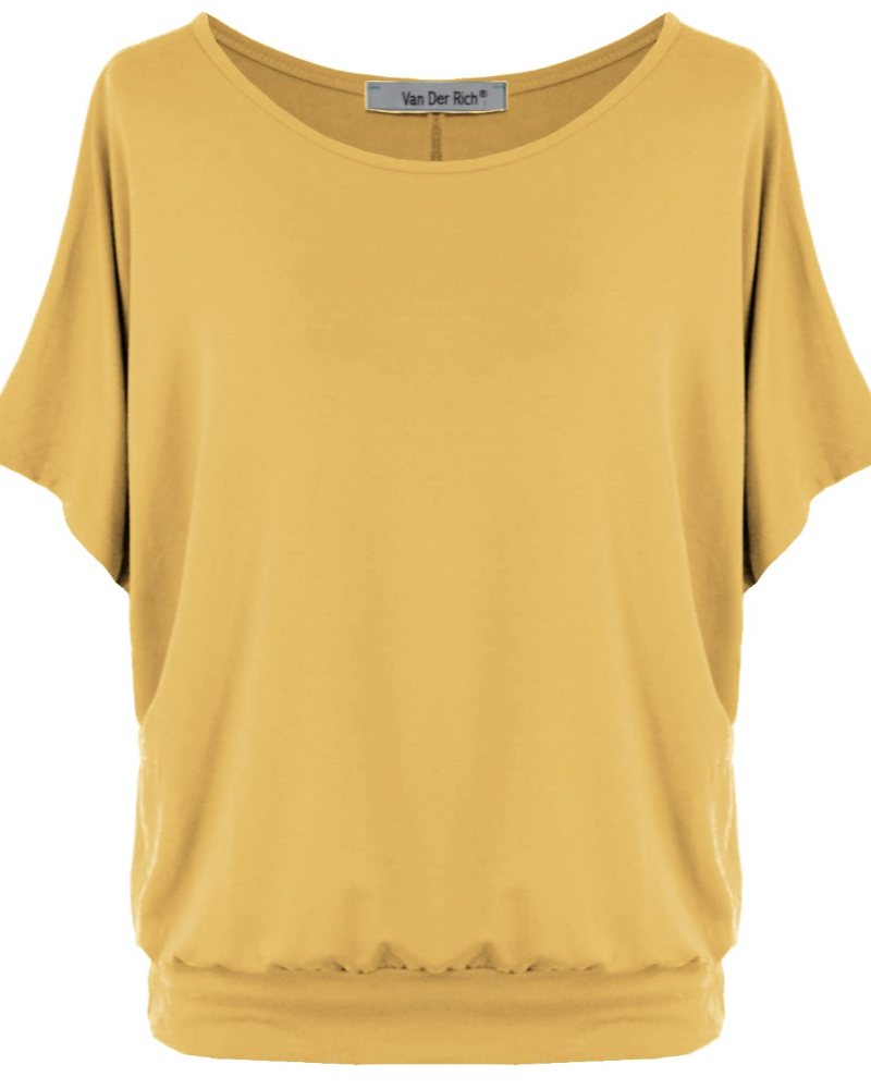 Gianna Top Donna – Camiseta oversize de viscosa con mangas murciélago hecha en Italia