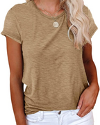Luna Women's T-Shirt – Basic Top with Crew Neck, Short Sleeves & Stretch Fabric