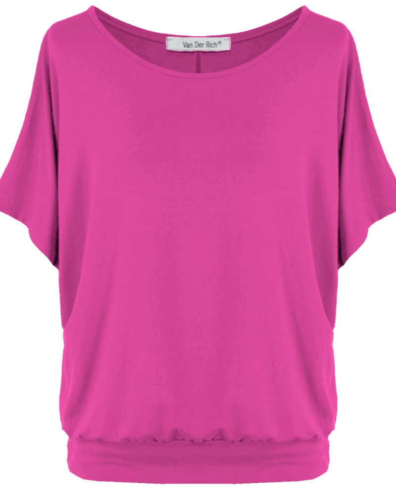 Gianna Top Donna – Camiseta oversize de viscosa con mangas murciélago hecha en Italia