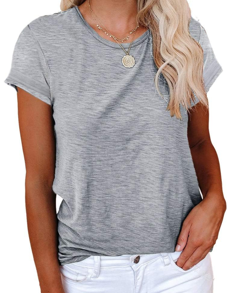 Luna Women's T-Shirt – Basic Top with Crew Neck, Short Sleeves & Stretch Fabric
