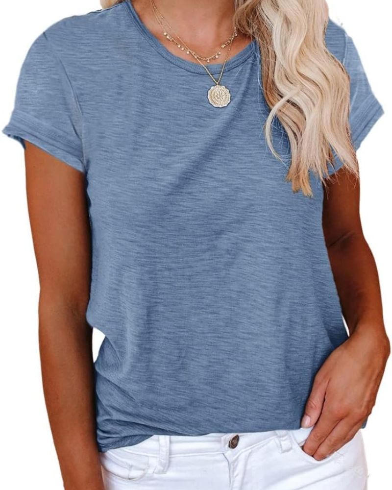Luna Women's T-Shirt – Basic Top with Crew Neck, Short Sleeves & Stretch Fabric