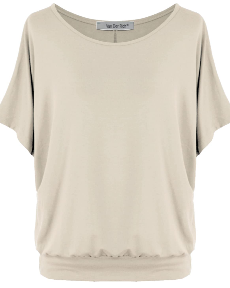 Gianna Top Donna – Camiseta oversize de viscosa con mangas murciélago hecha en Italia