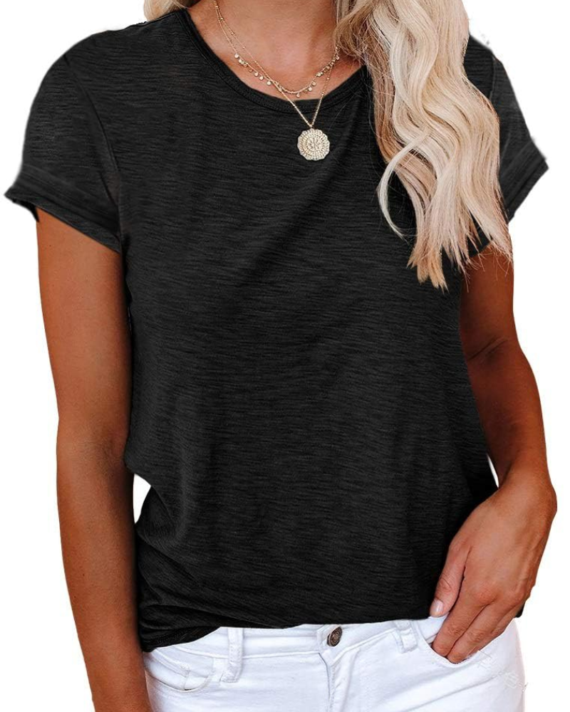 Luna Women's T-Shirt – Basic Top with Crew Neck, Short Sleeves & Stretch Fabric