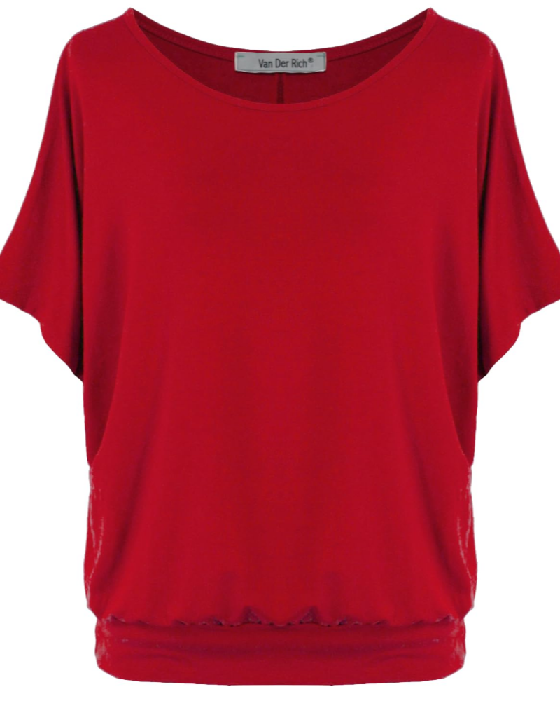 Gianna Top Donna – Camiseta oversize de viscosa con mangas murciélago hecha en Italia