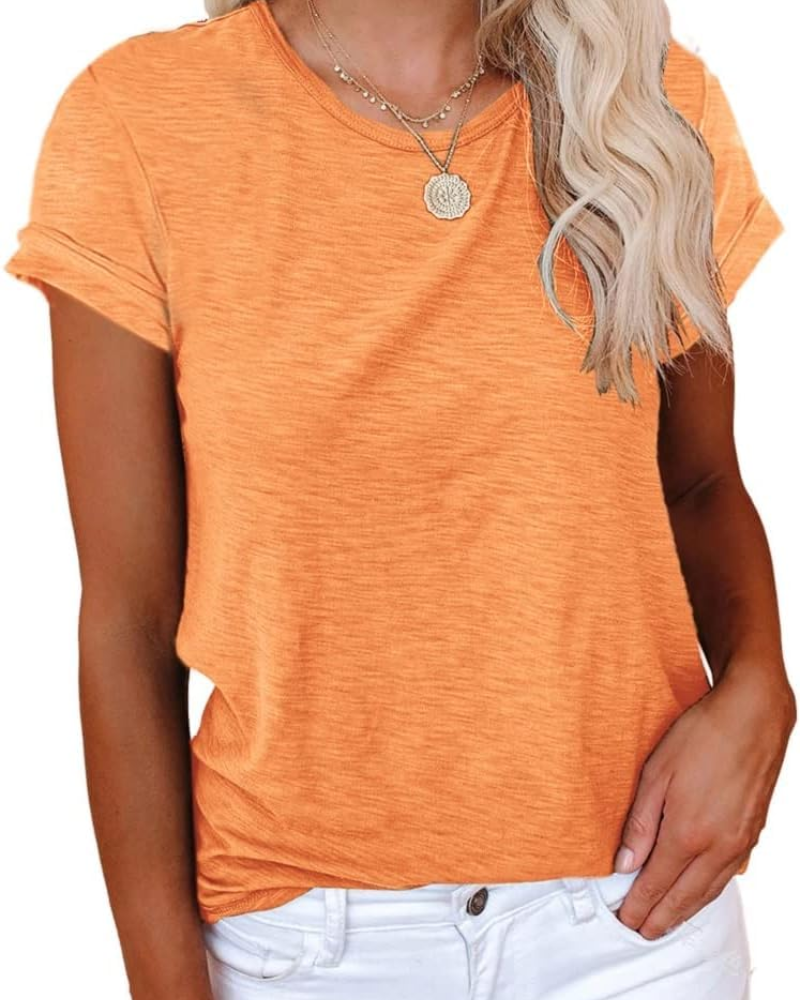 Luna Women's T-Shirt – Basic Top with Crew Neck, Short Sleeves & Stretch Fabric