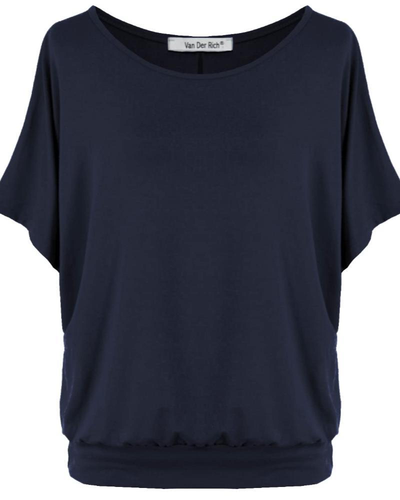 Gianna Top Donna – Camiseta oversize de viscosa con mangas murciélago hecha en Italia