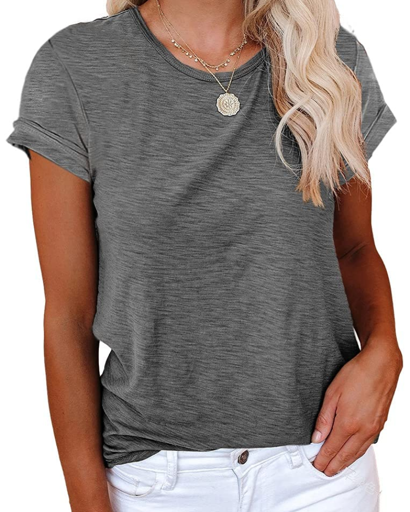 Luna Women's T-Shirt – Basic Top with Crew Neck, Short Sleeves & Stretch Fabric