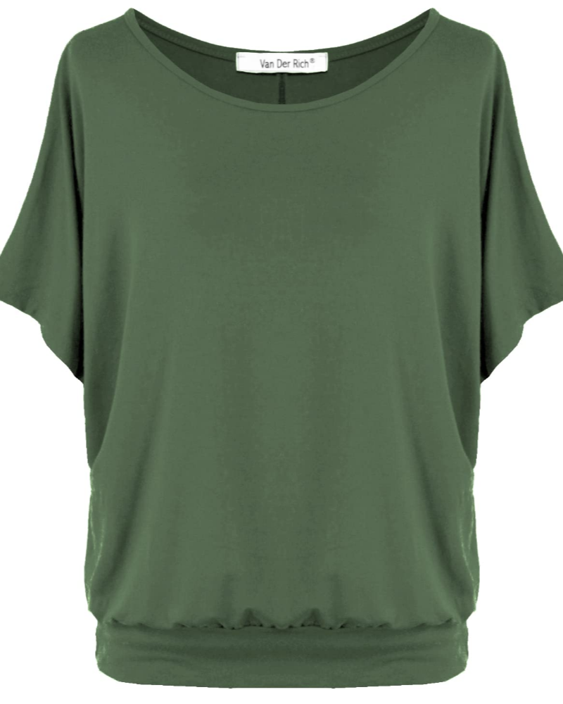 Gianna Top Donna – Camiseta oversize de viscosa con mangas murciélago hecha en Italia
