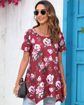 Adelaide Tunica Donna – Top Floreale Paisley con Girocollo e Maniche Corte