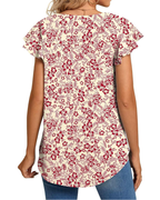 Bianca Blusa Donna – Top in Chiffon con Scollo a V e Maniche Corte a Volant