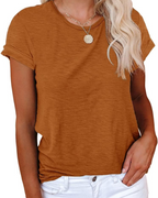Luna Women's T-Shirt – Basic Top with Crew Neck, Short Sleeves & Stretch Fabric