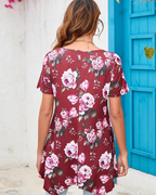 Adelaide Tunica Donna – Top Floreale Paisley con Girocollo e Maniche Corte