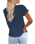 Luna Women's T-Shirt – Basic Top with Crew Neck, Short Sleeves & Stretch Fabric