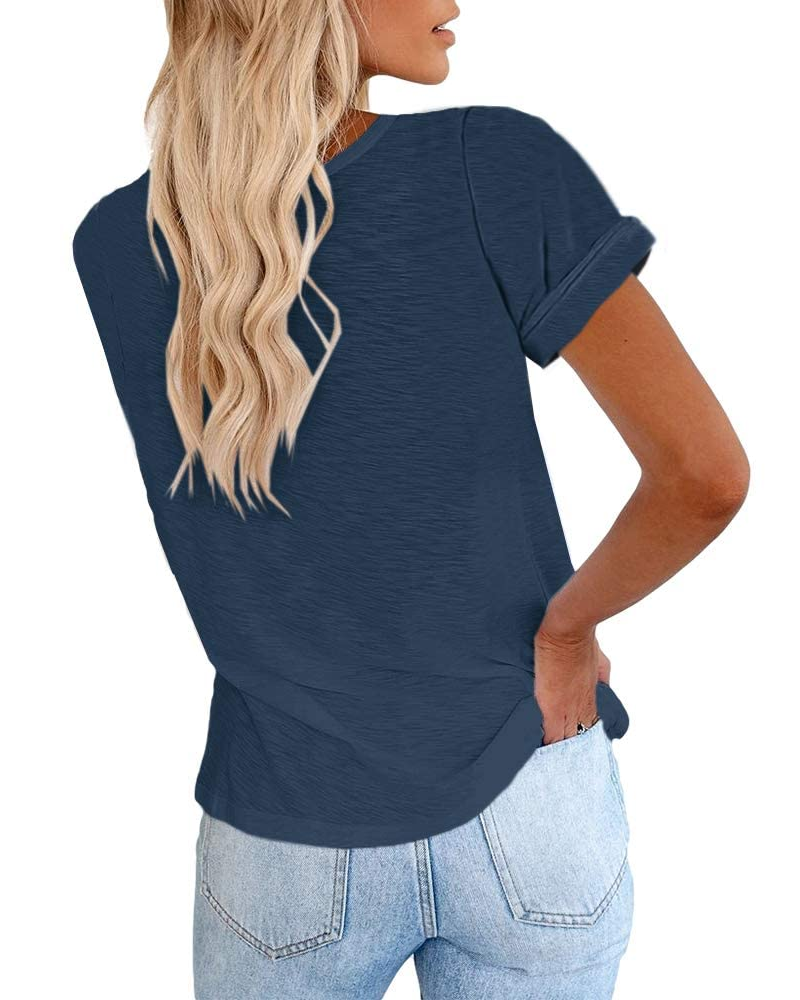 Luna Women's T-Shirt – Basic Top with Crew Neck, Short Sleeves & Stretch Fabric