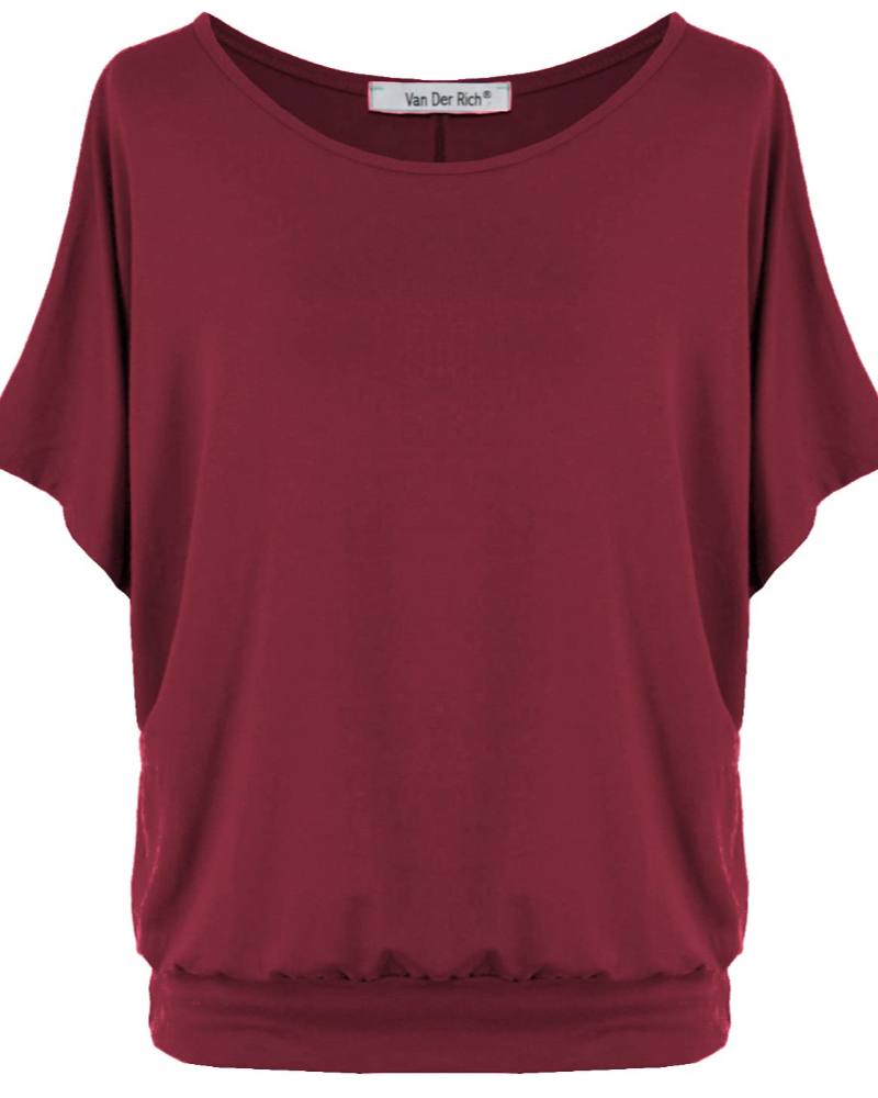 Gianna Top Donna – Camiseta oversize de viscosa con mangas murciélago hecha en Italia