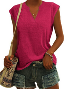 Avery Blusa Donna – T-Shirt con Scollo a V, Maniche ad Aletta e Vestibilità Morbida